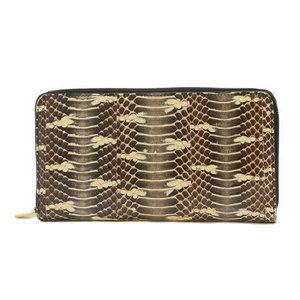 Celine Zip Long Wallet Brown Ivory White Python